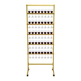 Kumoyou Qq#833 5-tier Champagne Wall Holder Metal Glass Display Stand Hold 40 Gl
