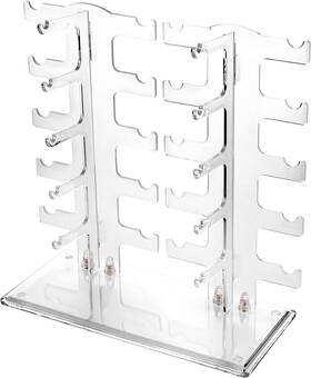 Lamoutor 798789942023 2 Row Sunglasses Rack Holder Glasses Display Stand Transparent Color