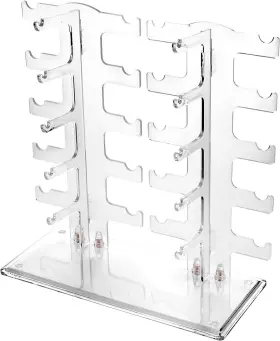 Lamoutor 798789942023 2 Row Sunglasses Rack Holder Glasses Display Stand Transparent Color