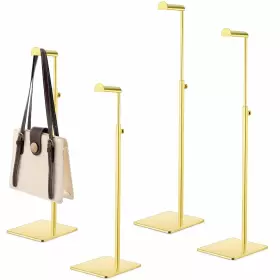 Landhoow Ek-landhoow-36564 4 Pcs Stainless Steel Purse Display Stand Handbag Rack Adjustab