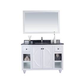 Laviva 313613-48w-bw Odyssey 48 White Cabinet And Black Wood Counter