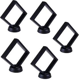 Levery A1013 5 Pcs 3d Floating Frame Display Holder With Stands Thin Film Jewelry Storage