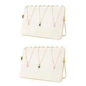 Linazi Ns-bgrey2 2 Pack Necklace Display Stands For Selling With Velvet Large Beige And Grey Me