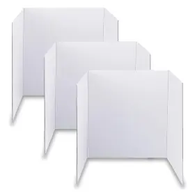 Le250312001 Lonlyeagle 3 Pcs Small White Tri-fold Display Boards 21 X 14 Inches Corrugated Trifold