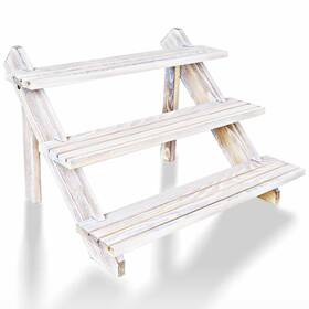 Lubanhand Jzw000-3tier Vintage White Display Riser Earring Stands Showcase Cascading Merch