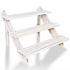 Jzw000-3tier Lubanhand Vintage White Display Riser Earring Stands Showcase Cascading Merch