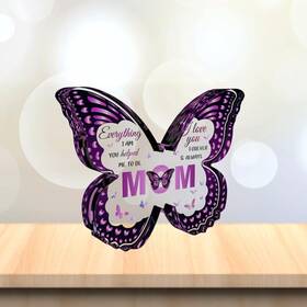 Lunekkh Cszx02 Unique Butterfly-shaped Acrylic Keepsake Gifts 5x3.8 In Purple