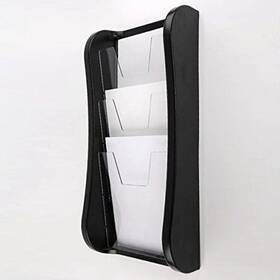 M&t Displays Upw0b003a4x2000 Wall Unit 3 Tier 8.5x11 Mounting Plastic Clear Pet Pocket File Organizer