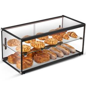 Marchia Sa90 33 Inch Countertop Dry Straight Glass Display 2 Shelves Rear Access