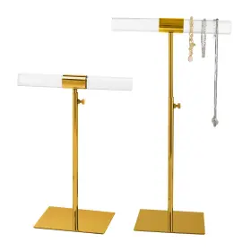 Mckechsion 749877579485 Jewelry Display Stand 2 Packs Stainless Steel Purse Acrylic Nec