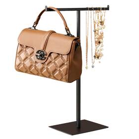 Mckechsion 768795381147 Display Stand Stainless Steel Jewelry Towers Bag Tabletop Double Hook H