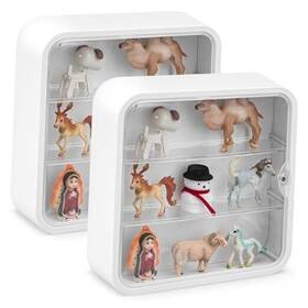 Menkxi Hen-menkxi-0379 2 Pcs Display Case For Figures 3 Tiers Doll Storage Box Wall Mounted Clear
