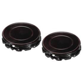 Metallixity 743151066364 2pcs Wooden Stand Holders Displays Base 110mm Diameter Black For Vase Stone
