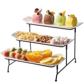 Tp016 Meyremui Unbreakable 3 Tier Serving Tray For Party 13 Inch X 4.9 Melamine Platters S