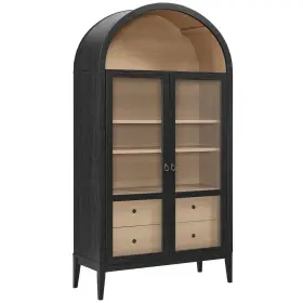 Eei-7168-blk-oak Modway Nolan 74 Inch Tall Wide Arched Storage Display Cabinet