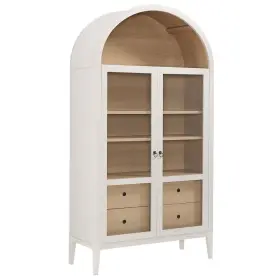 Eei-7168-ivo-oak Modway Nolan 74 Inch Tall Wide Arched Storage Display Cabinet