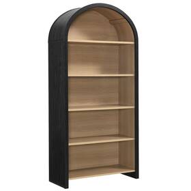 Modway Eei-7202-blk-oak Evie Arched Wide Bookcase Display Cabinet