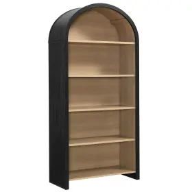 Eei-7202-blk-oak Modway Evie Arched Wide Bookcase Display Cabinet