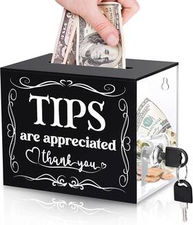 Mojiezuo 1250928 Acrylic Suggestion Box With Slot And Lock - Tip Jar For Bartenders Bars