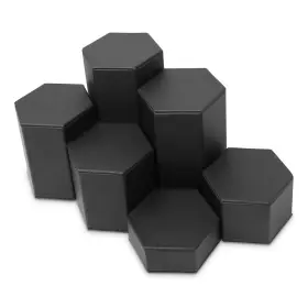 A-513l Mooca Black Leatherette 6 Pcs Set Jewelry Display Riser Stand Risers