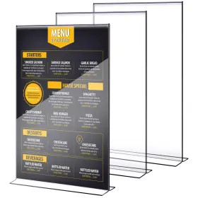 Jao-motiskyy-287 Motiskyy 2 Pcs 11x17 Inch Acrylic Sign Holder Clear Menu Display Stand Literature Flye