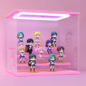 Naconmlet 797427468406 Clear Acrylic Display Case For Figure And Funko Pop Led-lit Dustproof Multipl