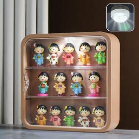 Naconmlet 797427903013 Clear Display Case For Figure With Led Light 3-layer Wall-mounted Storage Box