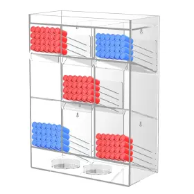Cattr-9c Nalwort Acrylic Test Tube Rack Clear Holder Organizer Stand With 9 Compartments