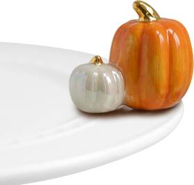 Nf Nora Fleming 885250435365 Double Pumpkin - Hand-painted Ceramic Small
