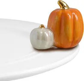 Nf Nora Fleming 885250435365 Double Pumpkin - Hand-painted Ceramic Small