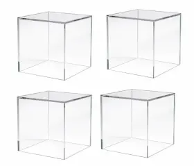 Nice Packaging 709260124371 Nftice 4 Pieces Acrylic Cube 5 Solid Sides - Inch X