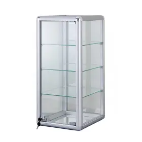 Ni1599242 Nine2five 14 X 27 Inch Glass Countertop Showcase Tower Display Case Silver
