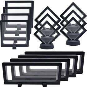 Nioqlot 741365730309 14 Pcs 3d Floating Display Case Frame Holder Stands Transpar
