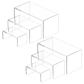Nbpn-0021m Niubee Acrylic Display Risers Stand 2 Sets 3 Steps Clear Riser Shelf Showcase