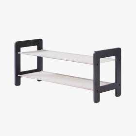 Nobrand Nfcn5023pat072-001 Neatfreak 2 Tier Wood Shoe Rack With Fabric Shelves