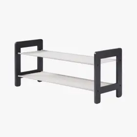 Nfcn5023pat072-001 Nobrand Neatfreak 2 Tier Wood Shoe Rack With Fabric Shelves