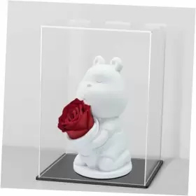 Dc006bk Omen-us Acrylic Display Case With Base Self-assembly Clear 6x6x7.87 Inch Black