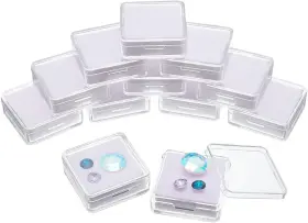 Onestop-stores 726084117501 12 Pcs Gemstone Display Box 1.6x1.6x0.6 Transparent Acrylic Square Jewelry Disp
