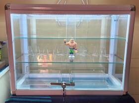 Only Hangers 600736188555 Elegant White Aluminum Display Table Top Tempered Glass Showcase With Led Lights
