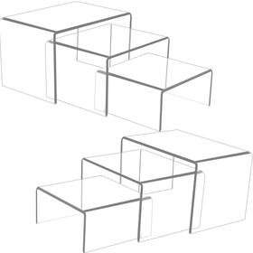 Ouskr 605195398231 6 Pcs Acrylic Risers For Display Riser Clear