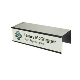 Over The Cube Otc-cnh-2x8 Quality Aluminum Changeable Cubicle Nameplate Holder Satin Silver Base And