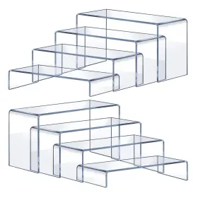 002c-8 Ovnthyk Acrylic Risers 8 Pcs Clear Rectangular Display For Perfume Organizer Fi 002c-8 Ovnthyk Acrylic Risers 8 Pcs Clear Rectangular Display For Perfume Organizer Fi