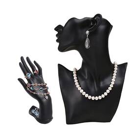 Papinimo 751717493660 2 Pack Jewelry Mannequin Display Set Necklace Earring Stand B