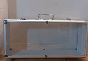 Patron Tequila 721733003211 Aluminum Promo Carry Display Case Clear Window Handle Latches Bee