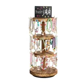 Bnxf0200 Pinzoveco Bracelet Holder 3 Tier Wooden Rotating Display Stand Tre