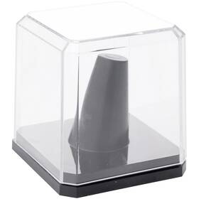 Pioneer Plastics 020cb Clear Acrylic Ring Finger Display Case With Black Base