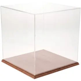 Plymor 783751042993 Clear Acrylic Display Case With Hardwood Base 13 Inch X