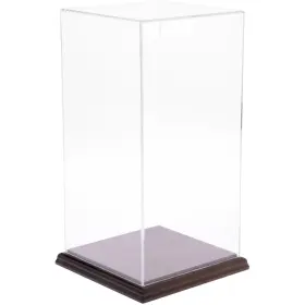 Plymor 783751082166 Clear Acrylic Display Case With Hardwood Base 6 Inch W X D 12 H