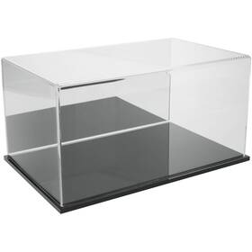 Plymor 783751092004 Clear Acrylic Display Case With Black Base Mirror Back 16 Inch X 10 8