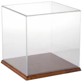 Plymor 840003107197 Clear Acrylic Display Case With Hardwood Base 10 Inch X